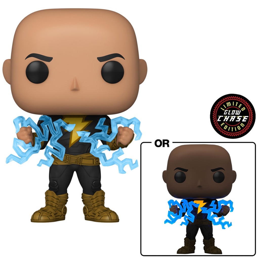 Pop! DC: Black Adam- Black Adam w/ Lightning w/ Chase (GLOW)