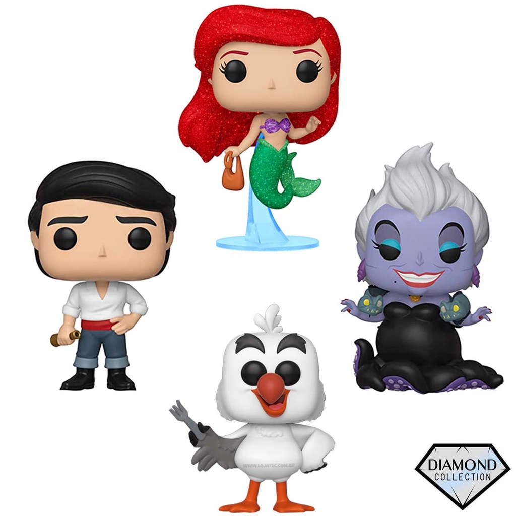 Pop! Disney: Little Mermaid 4 pack (DGLT)(Exc)