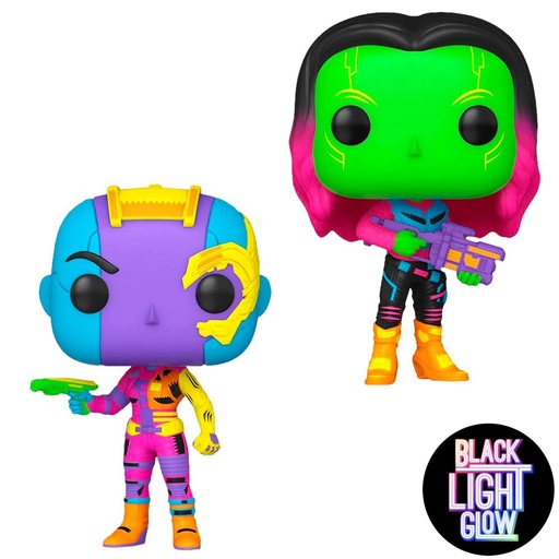 [FU66333] Pop! Marvel: Guardian of the Galaxy - Gamora & Nebula 2 pack (Blacklight)(Exc)
