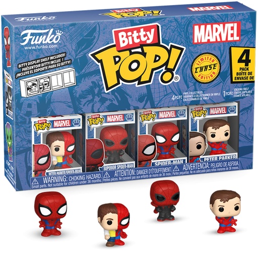 [FU85704] Bitty Pop! Marvel: Spider-Man - Parker Split 4pk